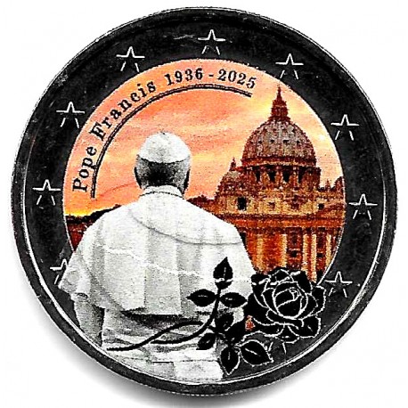 Europa. Sin Fecha. 2 Euro (SC) Papa Francisco 1936-2025
