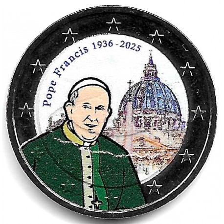 Europa. Sin Fecha. 2 Euro (SC) Papa Francisco 1936-2025
