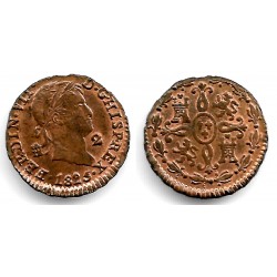 Fernando VII. 1825. 2 Maravedí (MBC+) Ceca de Segovia