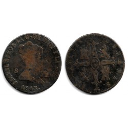 Isabel II. 1843. 8 Maravedí (BC/BC-) Ceca de Segovia