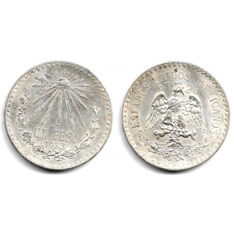 (455) Estados Unidos Mexicanos. 1933. 1 Peso (MBC) (Plata)