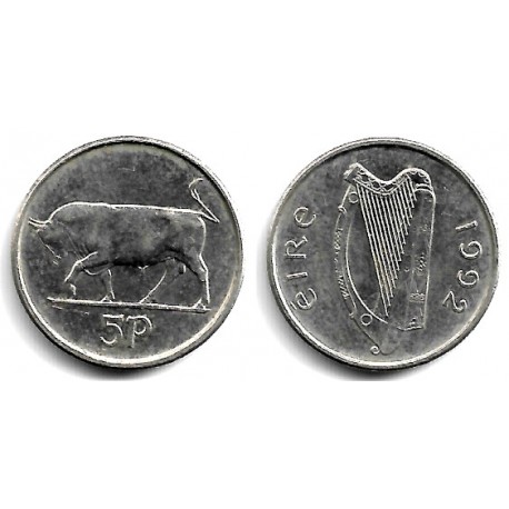 (28) Irlanda. 1992. 5 Pence (EBC)