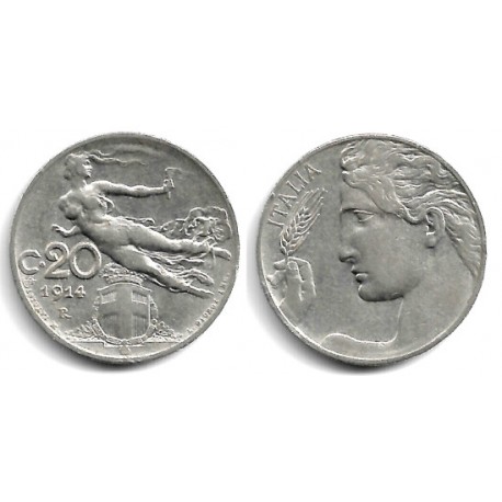 (44) Italia. 1914. 20 Centesimi (MBC+)