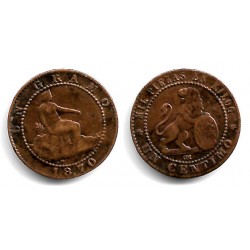 Gobierno Provisional. 1870. 1 Céntimo (MBC) Ceca de Barcelona OM