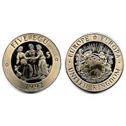 Gran Bretaña. 1992. 5 Ecu (EBC)