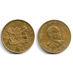 (17) Kenia. 1989. 5 Cents (MBC-) Manchas