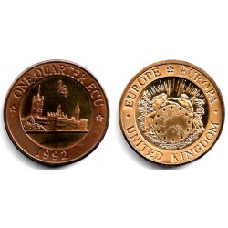 Gran Bretaña. 1992. ¼ Ecu (EBC)