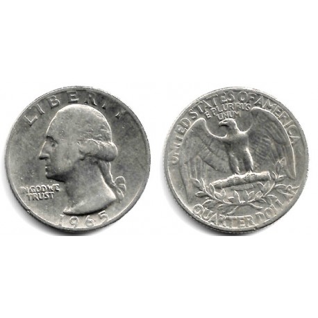 (164a) Estados Unidos de América. 1965. Quarter Dollar (MBC)