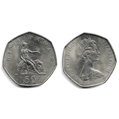 (913) Gran Bretaña. 1969. 50 New Pence (SC)