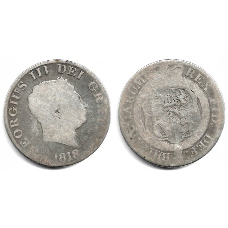 (672) Gran Bretaña. 1818. Half Crown (BC/BC-) (Plata)