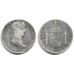 Fernando VII. 1821. 8 Reales (BC+/MBC-) (Plata) Ceca de Zacatecas RG