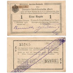 (20a) Compañía Alemana del África Oriental. 1916. 1 Rupie (SC-)