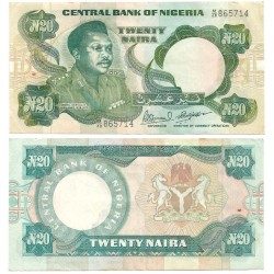(26f) Nigeria. 1984-00. 20 Naira (MBC) Leve mancha
