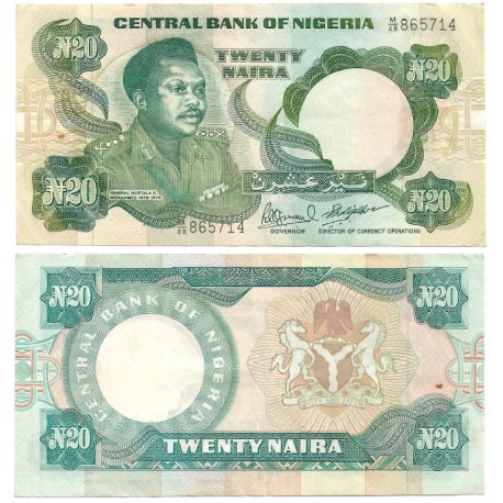 (26f) Nigeria. 1984-00. 20 Naira (MBC) Leve mancha