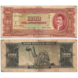 (149) Bolivia. 1945. 1000 Bolivianos (BC+)