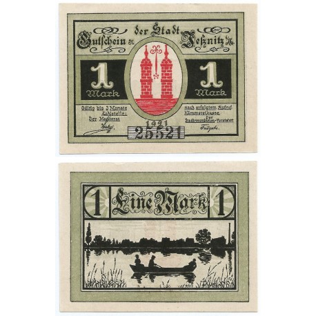 Jessnitz (Sajonia-Anhalt). 1921. 1 Mark (EBC+)