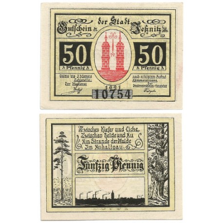 Jessnitz (Sajonia-Anhalt). 1921. 50 Pfennig (EBC+)