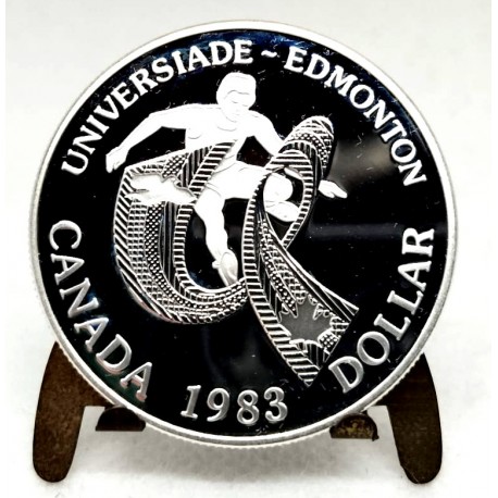 (138) Canadá. 1983. 1 Dollar (EBC+) (Plata)