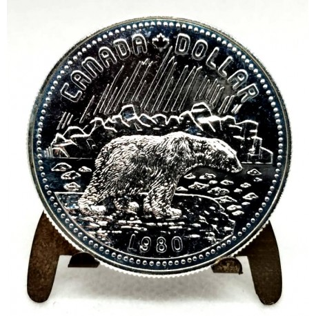 (128) Canadá. 1980. 1 Dollar (EBC+) (Plata)