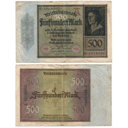 (73) Imperio Alemán (Weimar). 1922. 500 Mark (BC/BC+)