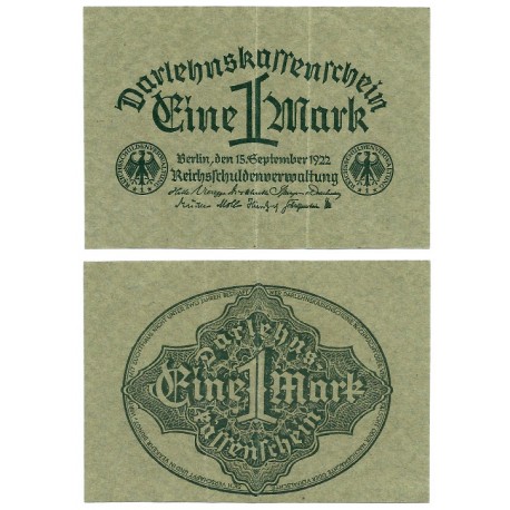 (61b) Imperio Alemán (Weimar). 1922. 1 Mark (EBC-)