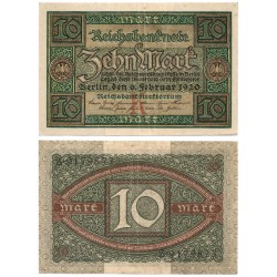 (67a) Imperio Alemán (Weimar). 1920. 10 Mark (MBC)