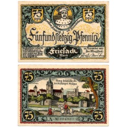 Friesack (Brandeburgo). 1921. 75 Pfennig (EBC+)