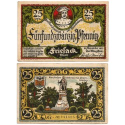 Friesack (Brandeburgo). 1921. 25 Pfennig (EBC+)
