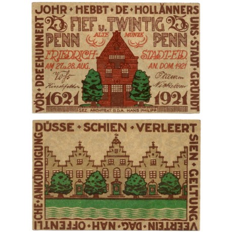 Friedrichstadt (Schleswig-Holstein). 1921. 25 Pfennig (EBC+)