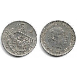 Estado Español. 1957*(69). 25 Pesetas (BC)