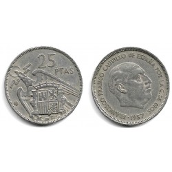 Estado Español. 1957*(66). 25 Pesetas (BC)