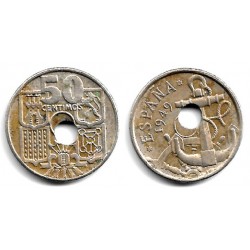 Estado Español. 1949*(19-56). 50 Céntimos (BC) Variante. Agujero Desplazado