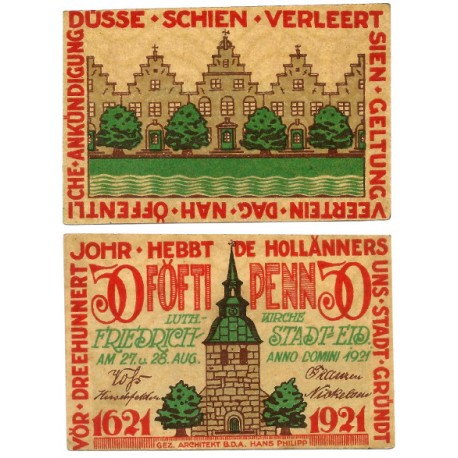Friedrichstadt (Schleswig-Holstein). 1921. 50 Pfennig (EBC+)