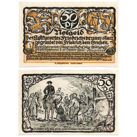 Friedrichsbrunn (Sajonia-Anhalt). 1921. 50 Pfennig (EBC+)