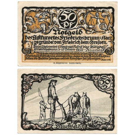 Friedrichsbrunn (Sajonia-Anhalt). 1921. 50 Pfennig (EBC+)