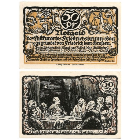 Friedrichsbrunn (Sajonia-Anhalt). 1921. 50 Pfennig (EBC+)