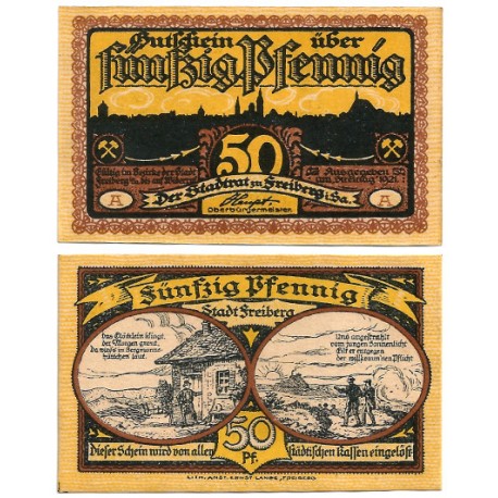 Freiberg (Sajonia). 1921. 50 Pfennig (EBC+)