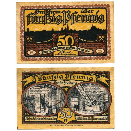Freiberg (Sajonia). 1921. 50 Pfennig (EBC+)