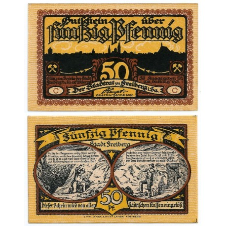 Freiberg (Sajonia). 1921. 50 Pfennig (EBC+)
