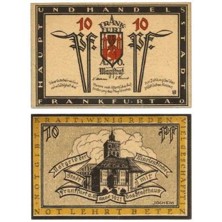 Frankfurt Oder (Brandeburgo). 1922. 10 Pfennig (EBC+)