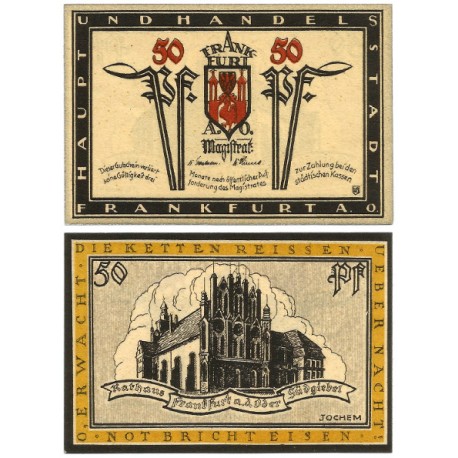 Frankfurt Oder (Brandeburgo). 1922. 50 Pfennig (EBC+)