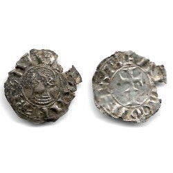 Reino de Aragón y Navarra (Alfonso el Batallador). 1104-1134. Dinero (BC+)