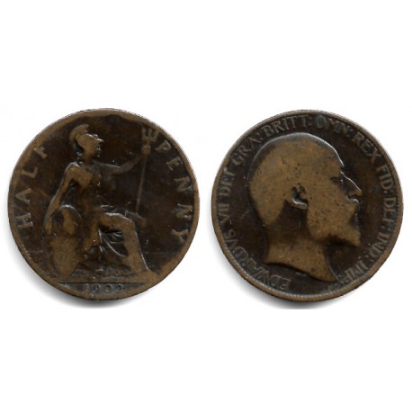 (793.2) Gran Bretaña. 1902. Half Penny (BC-)