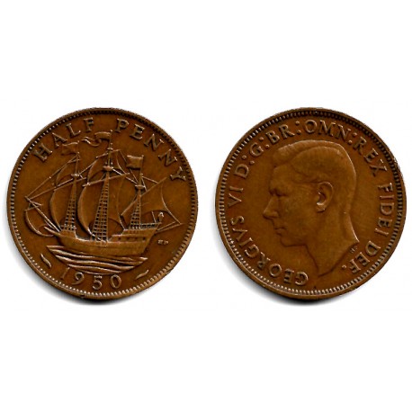 (868) Gran Bretaña. 1950. Half Penny (MBC)