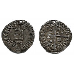 Condado de Barcelona (Jaime II). 1291-1327. Croat o Real (MBC+) (Plata) Agujereada