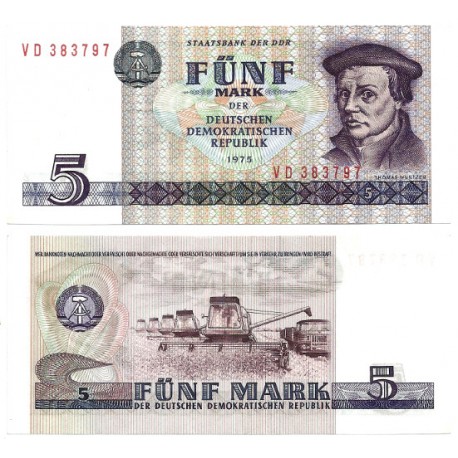 (27b) Alemania Democrática. 1975. 5 Mark (EBC)