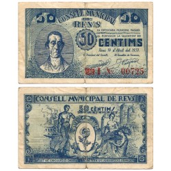 Reus. 1937. 50 Céntimos (MBC-) Leves roturas en doblez central
