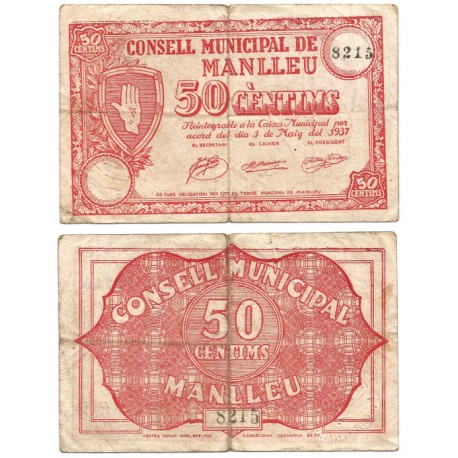 Manlleu. 1937. 50 Céntimos (MBC-)