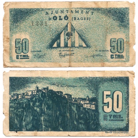 Oló. 1937. 50 Céntimos (BC) Roturas