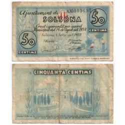 Solsona. 1937. 50 Céntimos (BC)